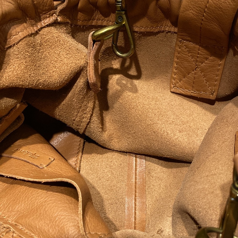 MADEWELL “The Piazza” Soft Tan Leather Tote/ Crossbody Bag - Picture 14 of 16